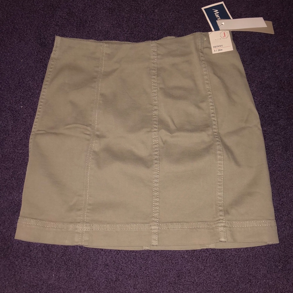 Olive green mini skirt